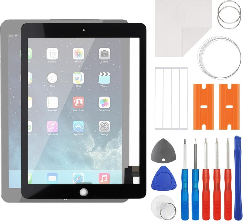 SWARK New Black Touch Screen Digitizer Replacement Compatible with iPad air 2 with OCA Upgraded Repair Kit- No LCD Display - Image 1